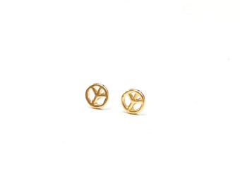 Buy Minimalist Gold-filled Peace Stud Earrings for Everyday Wear