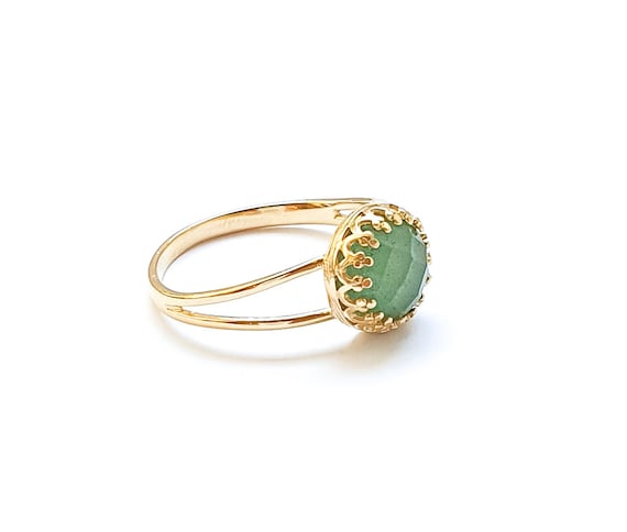 Jade ring Natuurlijke Jade edelsteen Goud Jade sieraden Groene steen ring Mei geboortesteen Sieraden Ringen Enkele ringen 
