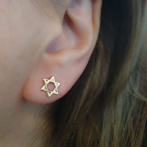Star of David stud earrings-Tiny David Star Earrings-Star of David Studs-Jewish Star Studs-Jewish Gift for Her in Gold Filled and Silver