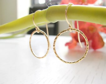 Mother Day - Hoop earrings dangle Gold Circle earrings Karma infinity Bridesmade gift