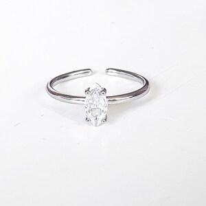 Mother Day Toe Ring Adjustable Sterling Silver Toe Ring CZ Diamond Toe Ring Open Toe Ring Foot Jewelry image 4