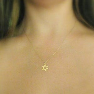 Star of david Necklace Jewish star Gold Silver Magen david jewelry bat mitzvah gift