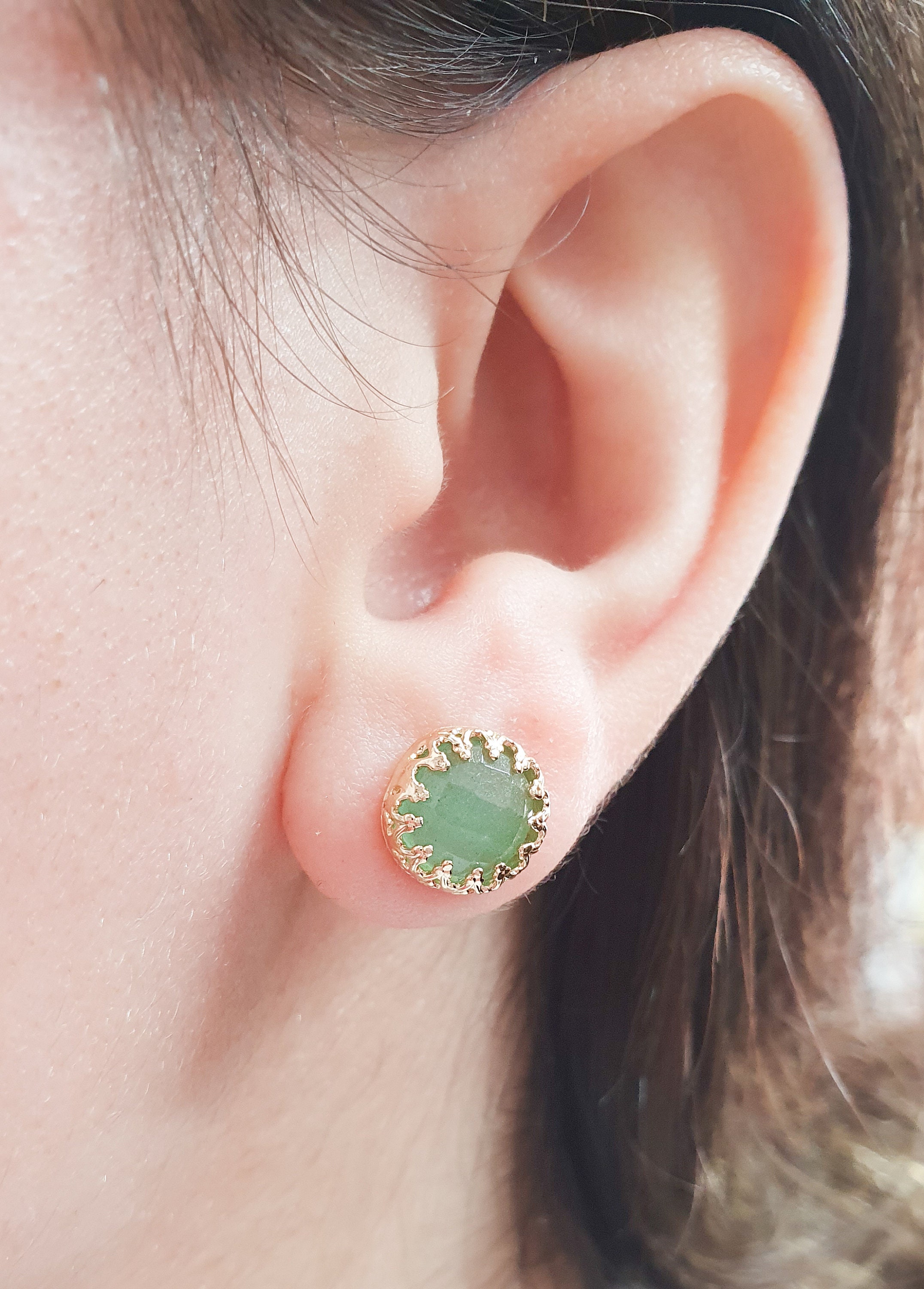 ANTONINI グリーンジェイド(翡翠)xゴールドピアス（高い素材