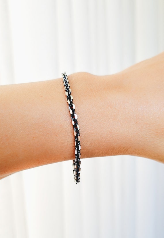 Oxidised Anchor Chain Chain Link Bracelet Anchor Chain - Etsy