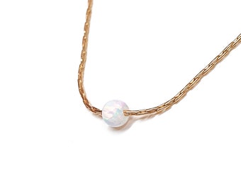 Mother Day - Opal Necklace, Tiny White Opal Necklace, Necklace Opal Gold, Dainty Opal Necklace, Birthday Bridesmade Gifts