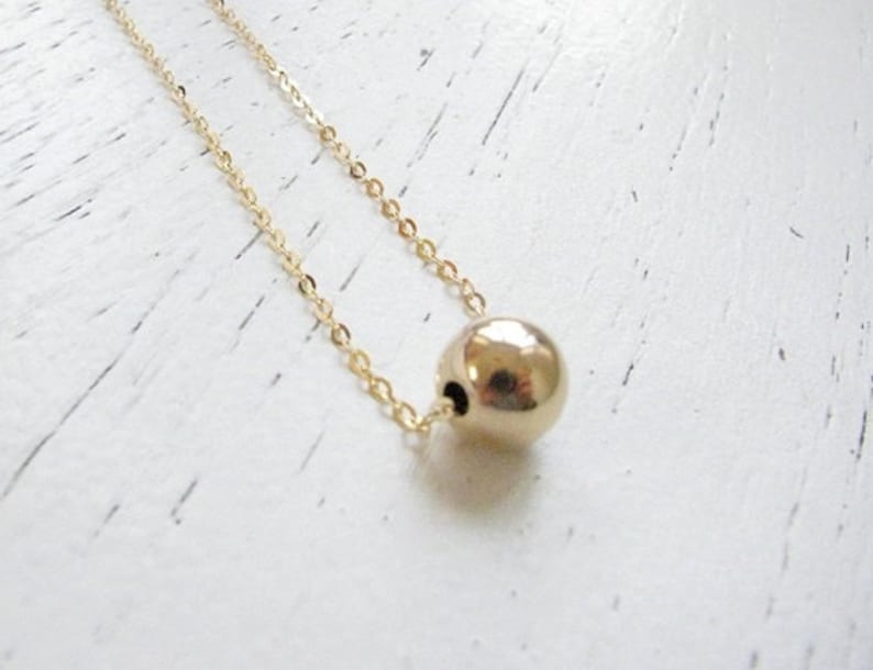 SALE Ball necklace Gold small Bead necklace Chic Everyday jewelry Dainty