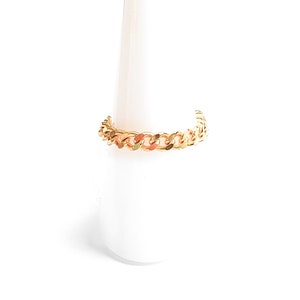 Gold Figaro Ring, Figaro Ring, Figaro Chain Ring, Figaro Link Ring,  Unisex Ring Gold or Silver, Chunky Curb Ring