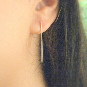 Line earrings - long Bar earrings - Gold line earrings - Line Geometric earrings - Long earrings- Gold line earrings