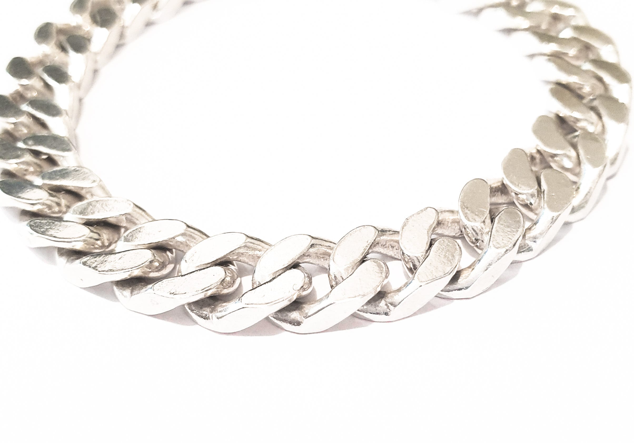 Chain Link Bracelet Sterling Silver 925, Silver Wide Chain