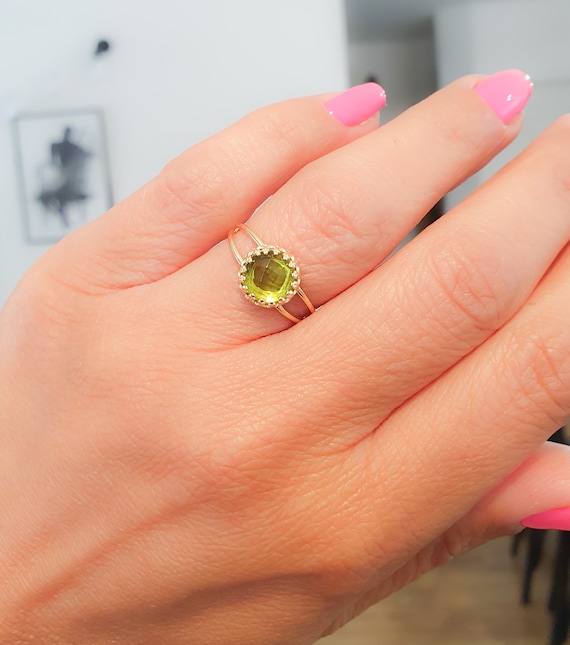 Ring Ring, Gemstone Green Peridot Birthstone Ring, Peridot August Natural Peridot Gold - Ring, Stone Ring, Ring, Sweden Peridot Peridot Etsy