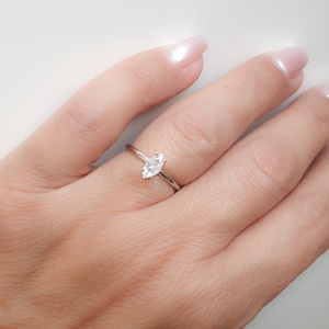 Adjustable Sterling Silver Ring CZ Diamond Oval Engagement Ring Promise ring Diamond Ring Solitaire Ring Gift for Her
