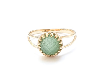 Mother Day - Jade ring - Natural Jade Ring - Jade Gemstone Gold Ring - Jade Jewelry - Green Jade Stone Ring -  May birthstone