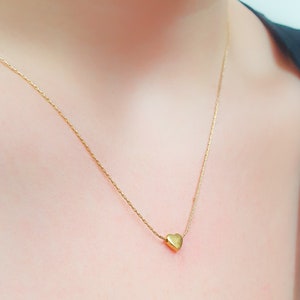 Heart Necklace,Tiny Heart Necklace Gold Filled,Thin Necklace with a Heart Charm,Mini Heart Charm Necklace, Love Friendship