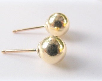 Mother Day - Ball studs earring post earrings 14k gold filled studs,Round Ball Studs, Polished Small Studs Earrings, Minimalist Earrings