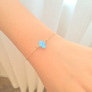 Hamsa bracelet Gold Opal jewelry Turquoise charm 14k gold filled Blue hamsa