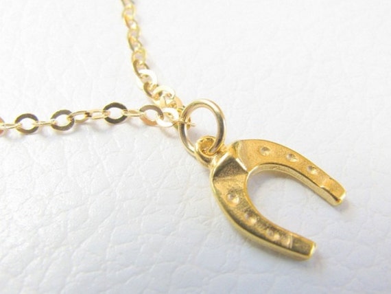 Horseshoe bracelet Gold lucky charm bracelet