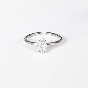 Mother Day Toe Ring Adjustable Sterling Silver Toe Ring CZ Diamond Toe Ring Open Toe Ring Foot Jewelry image 5