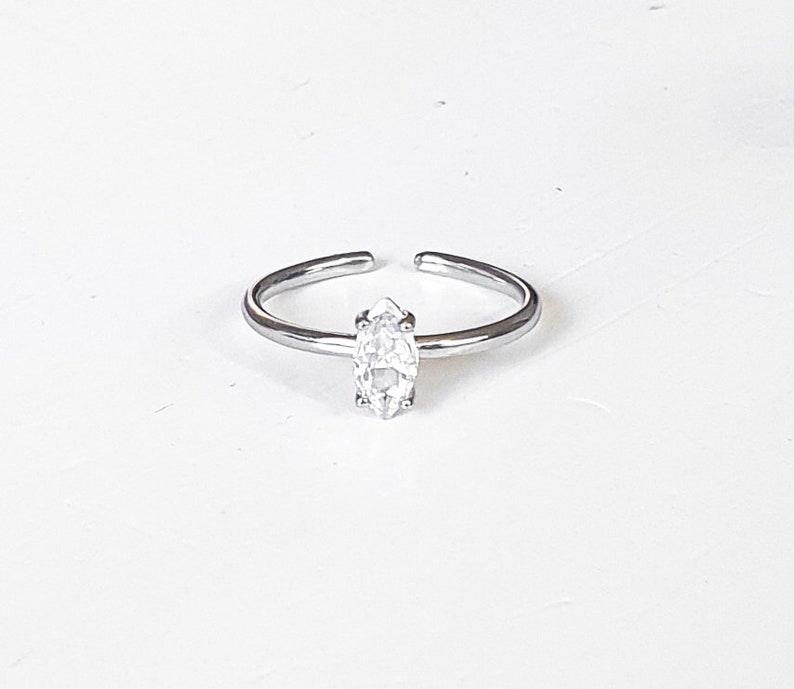 Mother Day Toe Ring Adjustable Sterling Silver Toe Ring CZ Diamond Toe Ring Open Toe Ring Foot Jewelry image 5