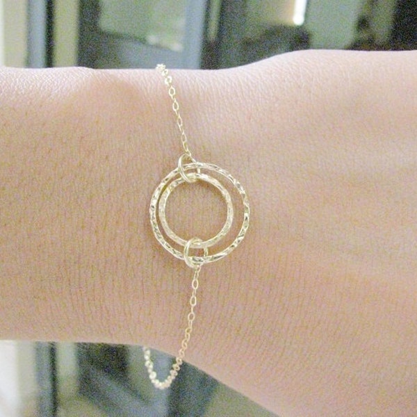 Mother Day - Circles bracelet Double circle bracelet Friendship Karma Hoops bracelet