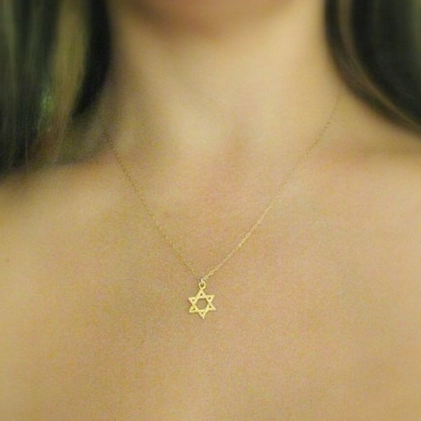 Mother Day - Star of david Necklace Jewish star Gold Silver Magen david jewelry bat mitzvah gift