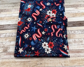 Carpeta para proyectos de punto de cruz con temática patriótica americana / Bolsa para proyectos / Carpeta para manualidades / Bolsa para manualidades / Bolsa para proyectos de costura / Tamaño grande / PB170