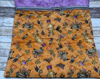 Fall Halloween Teresa Kogut Fabric Project Bag | Quilted Cross Stitch Project Bag | Needlework Bag|  PB342