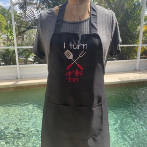 Embroidered Apron | Kitchen Apron | Grilling Apron | BBQ Apron