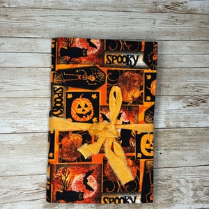 Handmade Fabric Junk Journal: Halloween Theme, Hand Dyed Paper