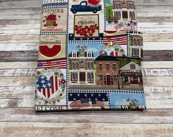 Carpeta para proyectos de punto de cruz con temática patriótica americana / Bolsa para proyectos / Carpeta para manualidades / Bolsa para manualidades / Bolsa para proyectos de costura / Tamaño grande /PB171