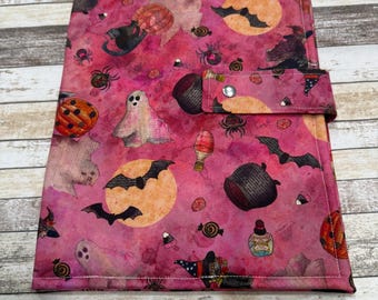 Halloween Pink Cross Stitch Project Folio | Project Bag | Craft Folio | Craft Bag | Needlework Project Bag | Size Large|PB374