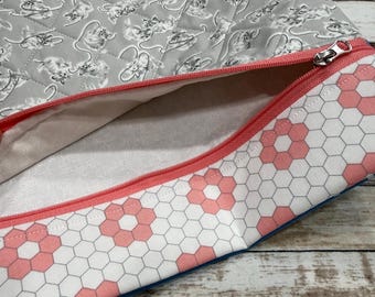 A Cat Named Stitch Fabric Line  Project Bag | Quilted Cross Stitch Project Bag | Needlework Bag| PB360