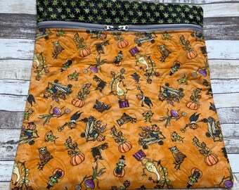 Fall Halloween Teresa Kogut Fabric Project Bag | Quilted Cross Stitch Project Bag | Needlework Bag  PB344