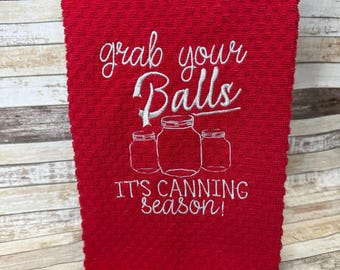 Embroidered Kitchen Towel | Tea Towel | Kitchen Towel | Canning Season  | ET 156