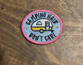 Embroidered Camping Patch: Iron On / Sew On Applique