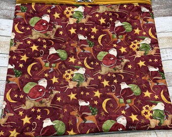 Christmas Teresa Kogut Fabric Project Bag | Quilted Cross Stitch Project Bag | Needlework Bag| PB346