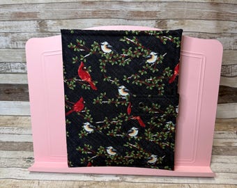 Cross Stitch Project Folio | Cardinal Christmas Fabric | Project Bag | Craft Folio | Craft Bag | Needlework Project Bag | Size Medium |PB105