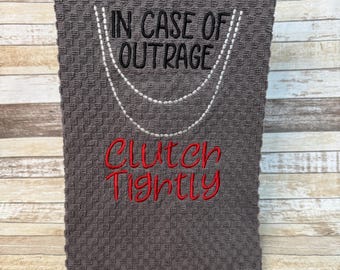 Embroidered Kitchen Towel | Tea Towel | Kitchen Towel | Pearl Clutcher | ET108