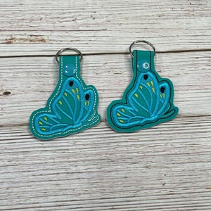 Blue Butterfly Keychain  |  Snaptab | Backpack Tag | Keyfob