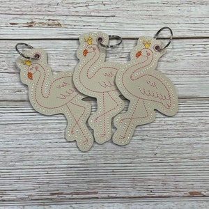Flamingo Keychain | Snaptab | Backpack Tag | Keyfob