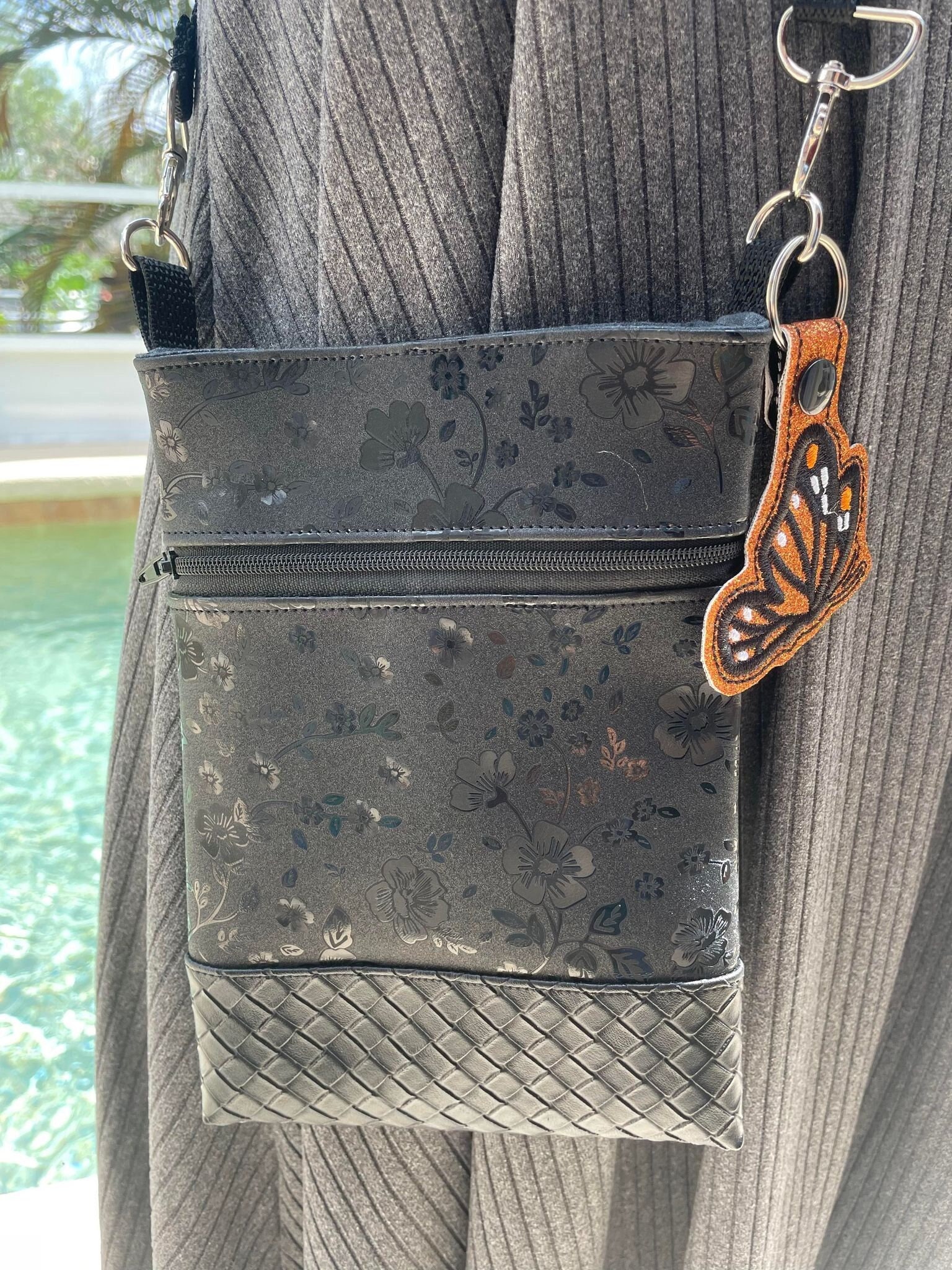 Faux Leather Butterfly Mini Sling Bag Crossbody Backpack Travel Butterfly Slouch Backpack | Hot Topic main image 3