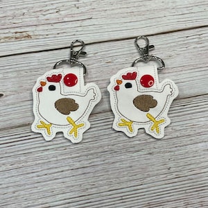 Chicken Keychain | Snaptab | Backpack Tag | Keyfob