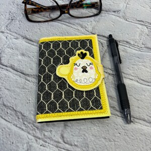 Embroidered Notebook | Notebook Cover | Journal Cover | Travelers Journal | Sketchbook | Diary |  Chicken Snap Closure