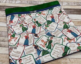 Vintage Woman Project Bag | Cross Stitch Project Bag | Cross Stitch Quilted Needlework Bag | PB336