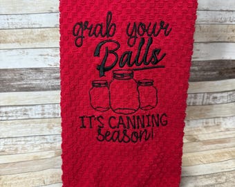 Embroidered Kitchen Towel | Tea Towel | Kitchen Towel | Canning Season | ET 152