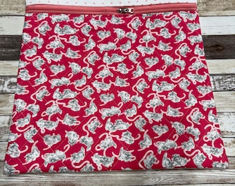 A Cat Named Stitch Fabric Line  Project Bag | Quilted Cross Stitch Project Bag | Needlework Bag| PB356