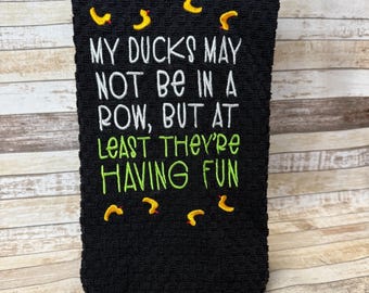 Embroidered Kitchen Towel | Tea Towel | Kitchen Towel | Ducks in a Row | ET147