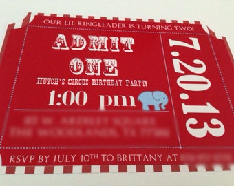 Circus Ticket Invitation