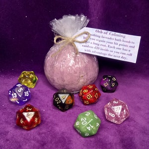 Orb of Calming Soothing Bathbomb With Random D20 image 1