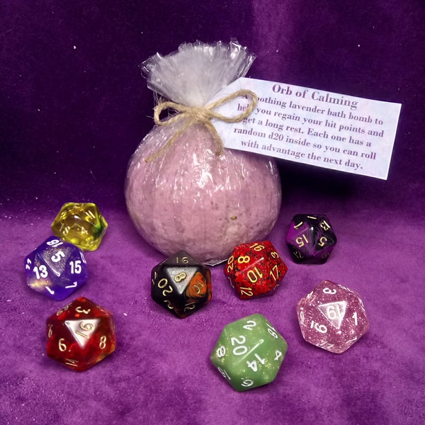 Orb of Calming - Soothing Bathbomb With Random D20