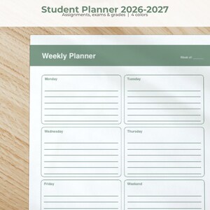 Planer ucznia 2026-2027 do druku, planer akademicki, śledzenie zadań